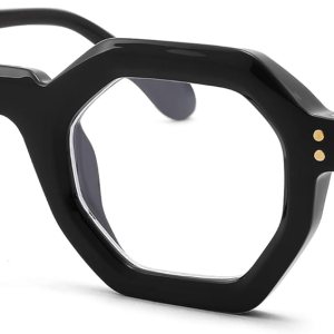 NULOOQ Gafas de luz azul para mujer  Lentes de computadora poligonales pequeños retro de moda para hombre, gafas sin receta NULOOQ Gafas de luz azul para mujer  Lentes de computadora poligonales pequeños retro de moda para hombre, gafas sin receta