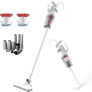 Aspiradora de palo, aspiradora de mano con cable, mini escoba eléctrica para pelo de mascotas, suelos de madera dura, limpieza de alfombras (cable Aspiradora de palo, aspiradora de mano con cable, mini escoba eléctrica para pelo de mascotas, suelos de madera dura, limpieza de alfombras (cable