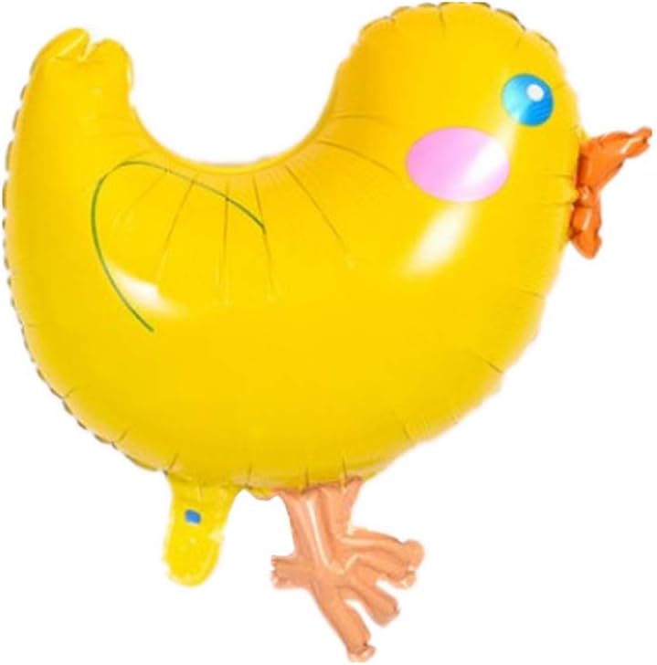 5 globos de papel de aluminio de dibujos animados grandes de pollos amarillos para decoración de fiesta de cumpleaños, boda