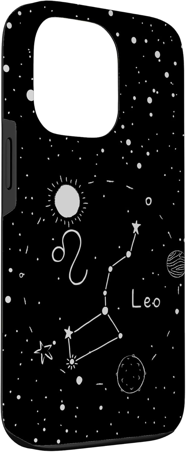Funda estética de astrología celestial para iPhone 13 Pro Leo