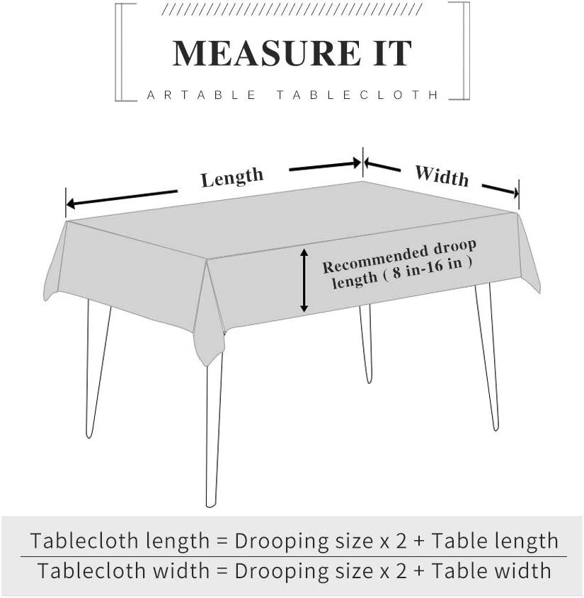 ARTABLE Mantel estampado vintage clásico con patrón de cinta de flores, impermeable, mesa de comedor, cocina, mesa de café, jardín, boda, exterior e