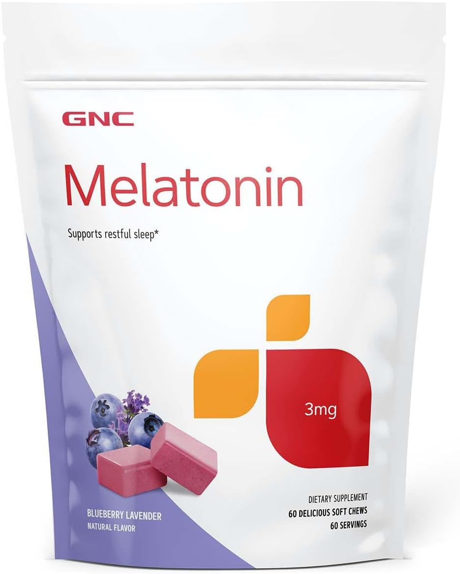 GNC Melatonina – Arándano Lavanda – 60 masticables suaves