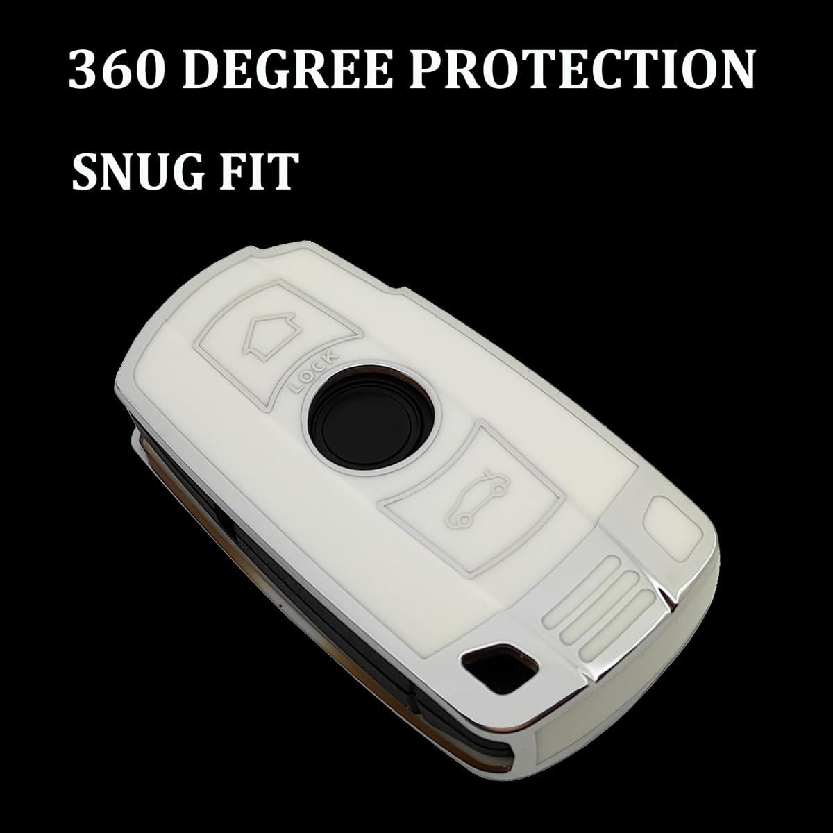 Funda protectora de TPU para llavero compatible con BMW 1 3 5 Series E90 E92 E93 X5 X6 Z4 E90, Blanco