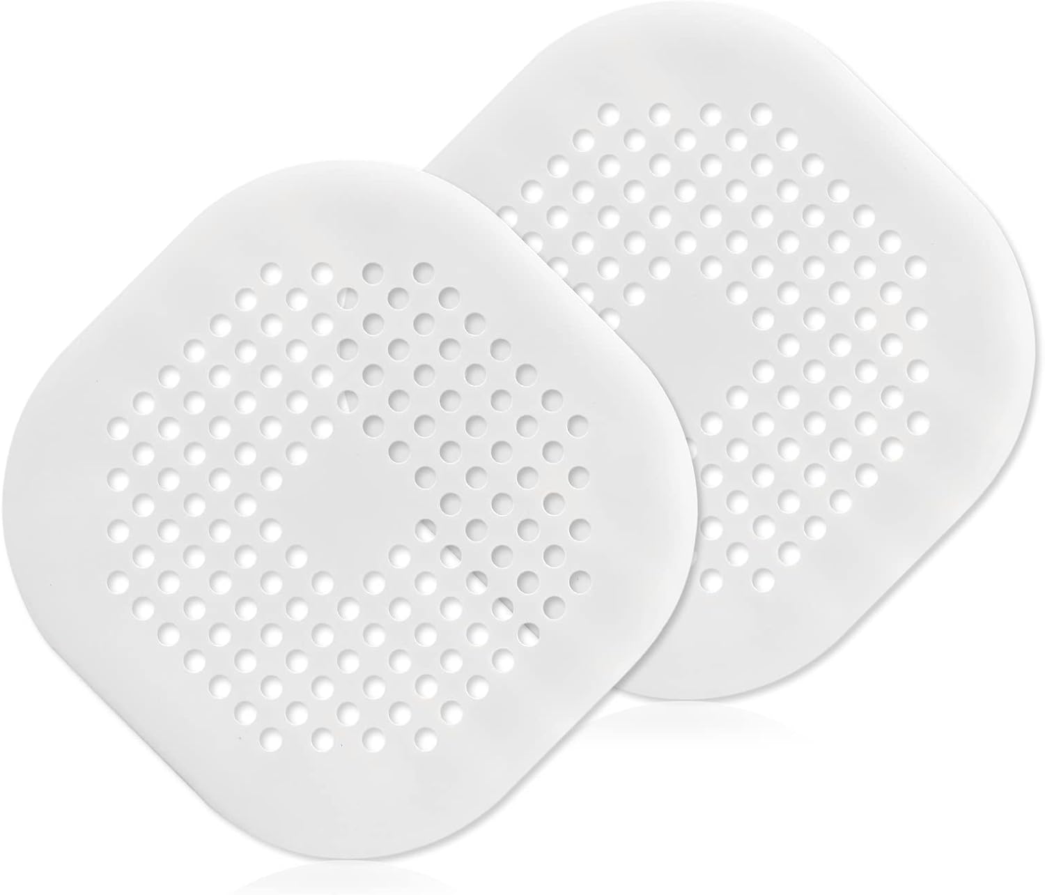 Cubierta de drenaje cuadrada de 5.4 pulgadas, tapón de silicona plana de caucho termoplástico (TPR), para baño, cocina (blanco)