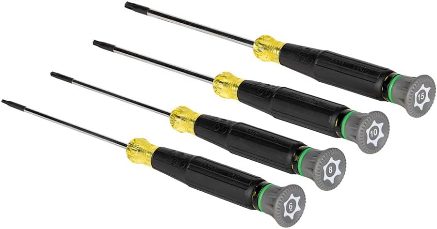 Klein Tools 85616 Juego de destornilladores Torx de precisión, destornilladores de seguridad TORX a prueba de manipulaciones, ideal para