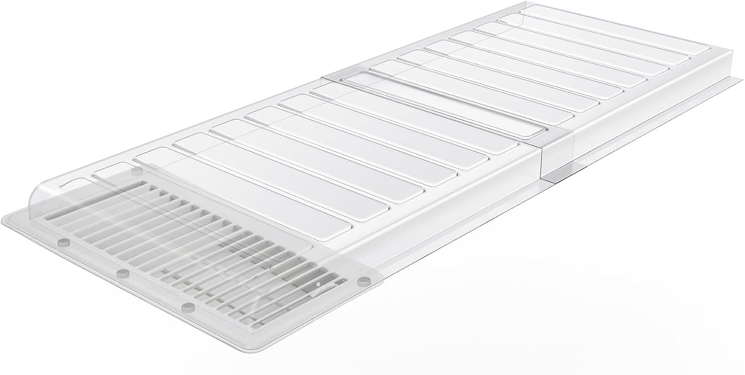 Touri Extensor magnético de ventilación para debajo de muebles, material PET grueso, se adapta a registros de piso de 10 a 12 pulgadas, se extiende