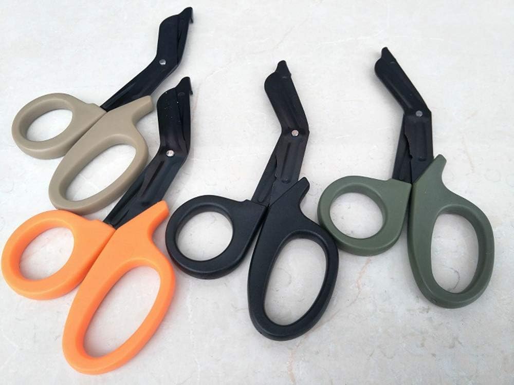 Tijeras de vendaje de rescate táctico multifunción de 7.2 pulgadas Tijeras de trauma EMT con diente de sierra de acero inoxidable afilado (verde)