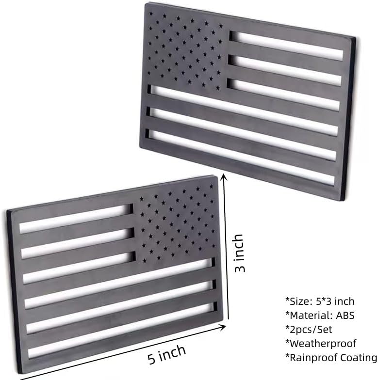 TOPOND Paquete de 2 insignias de guardabarros con bandera estadounidense 3D de Estados Unidos para automóvil, camión, SUV, calcomanía de bandera de