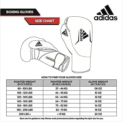 adidas adidas Guantes de boxeo para hombres, mujeres y niños, híbridos de entrenamiento de sparring 100 6 onzas, 8 onzas, 10 onzas, 12 onzas, 14