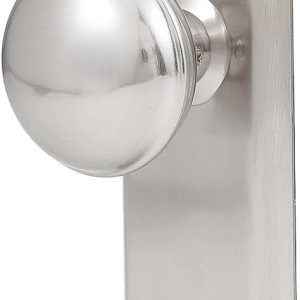 Paquete de 2 pomos de puerta falsos vintage de una cara para interiores, pomos de puerta falsos de placa larga antiguos en níquel cepillado Paquete de 2 pomos de puerta falsos vintage de una cara para interiores, pomos de puerta falsos de placa larga antiguos en níquel cepillado