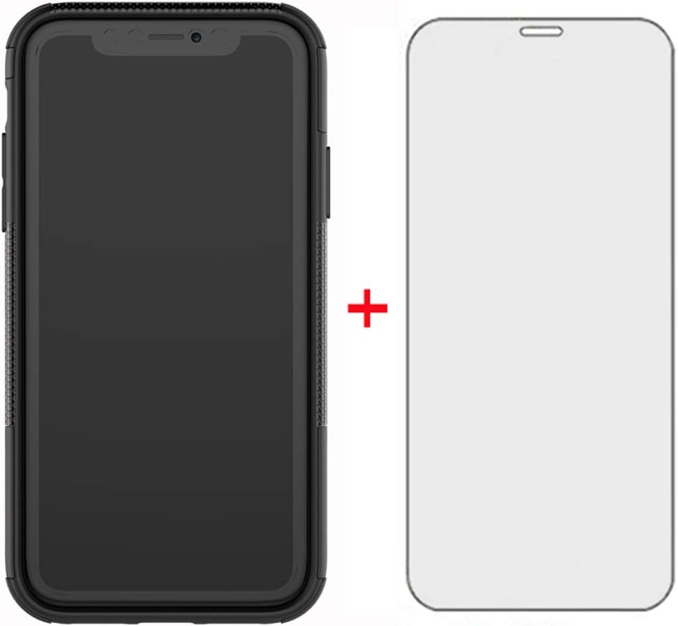 Asuwish Funda protectora para iPhone XR 6.1 con protector de pantalla de vidrio templado, híbrida, resistente, funda protectora para iPhone XR