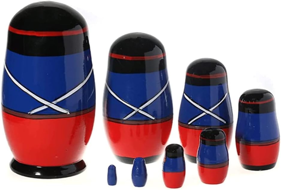 OLOTU 8 piezas de muñecas de anidación rusas pintadas a mano soldados hechos a mano apilables de madera anidados juego tradicional Matryoshka para