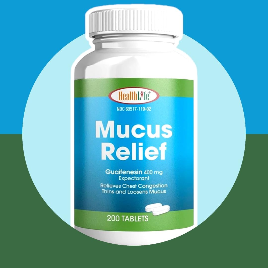 HEALTH LFE Cápsulas de guaifenesina para aliviar el moco, 400 mg, expectorante de acción rápida de liberación inmediata, adelgaza y afloja el moco,
