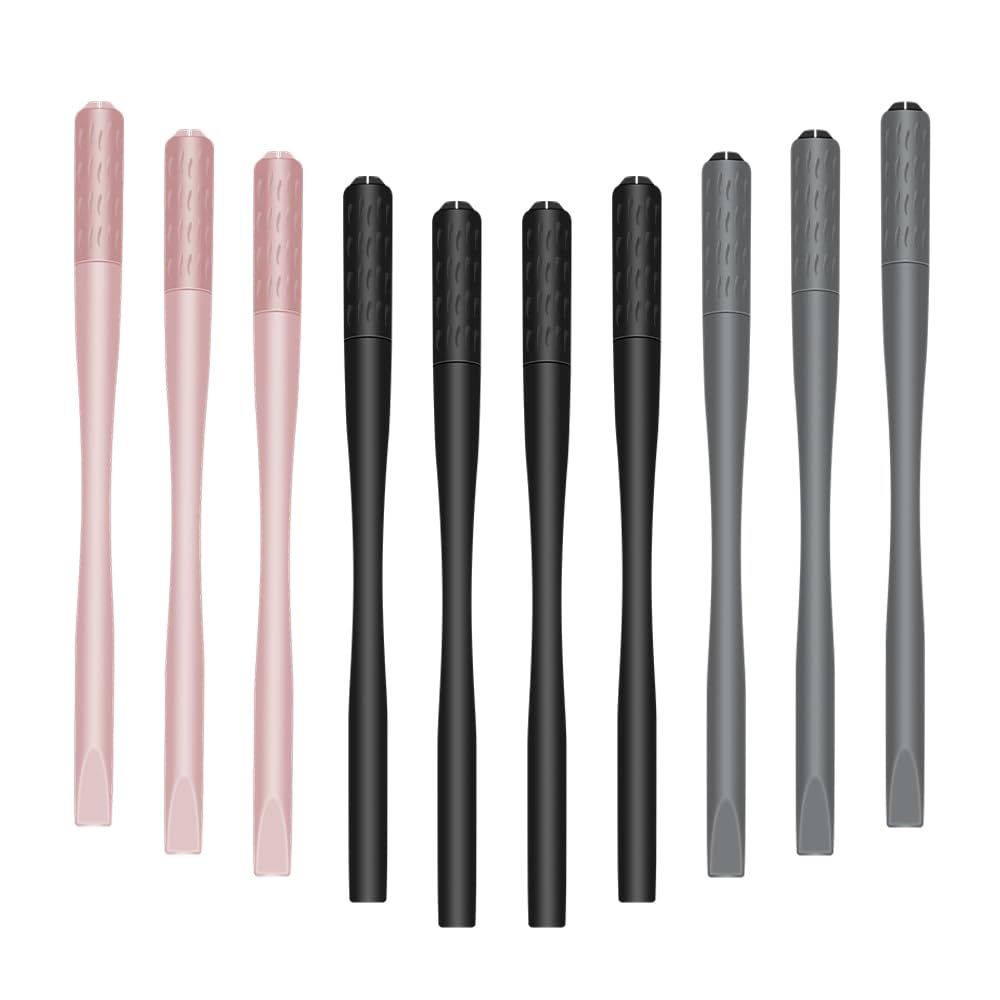 10 Uds Microblading Manijas Desechables Manual Microblading Pen Holder Rosa Nano 18 U .0.709 in Hoja Pigmento Esponja Esterilizado Microblade