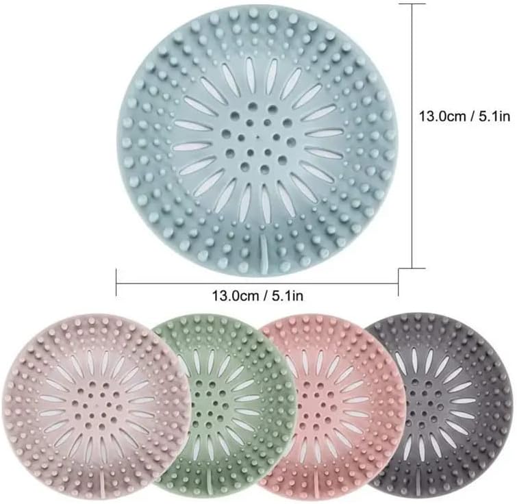 OIG Brands Paquete de 5 cubiertas de silicona para drenaje de ducha, fácil de instalar y limpiar, colador duradero para fregadero de baño, bañera,