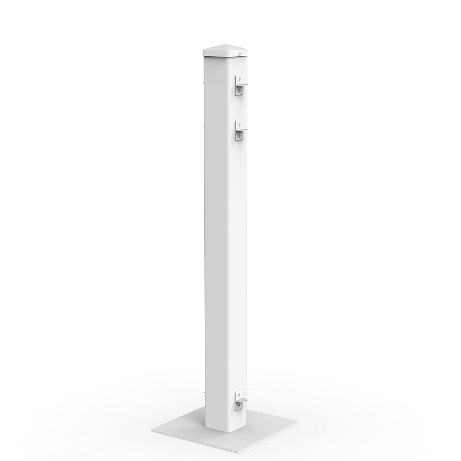Montour Line – Poste de valla para eventos, color blanco, solo poste