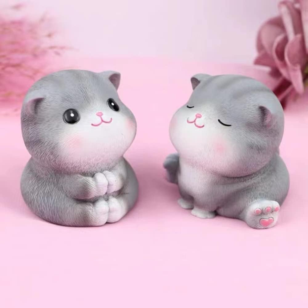 Molde de silicona con forma de gato 3D para pastel de temática animal, 4 piezas para dulces de chocolate, arcilla polimérica, jabón, moldes de