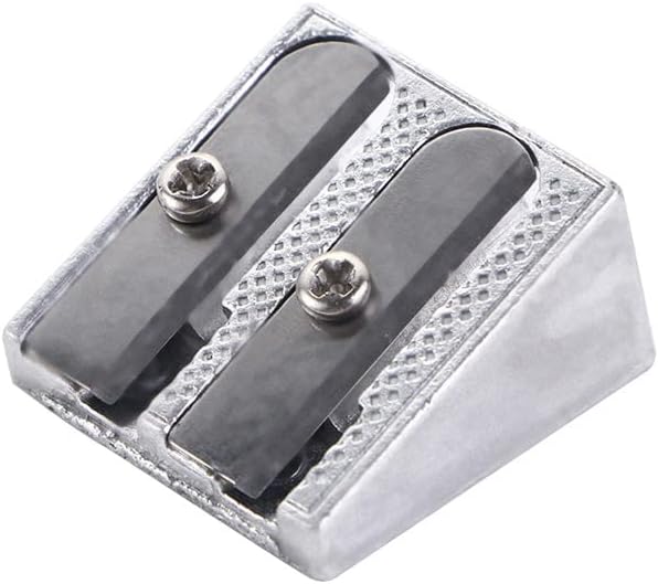 15 sacapuntas, sacapuntas de metal de mano con agujeros dobles, mini afilador de lápices para niños, lápices afiladores para escuelas, oficinas y