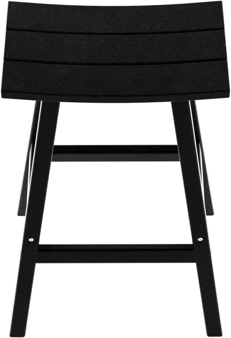 WO Home Furniture – Taburete de sillín de 29 pulgadas Adirondack HDPE sin respaldo para patio, cocina, bar (negro)