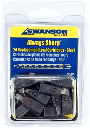 Swanson Tool Co – Recambios para lápices de carpintero mecánico negro, funciona con Swanson Always Sharp CP216 (paquete de 2)