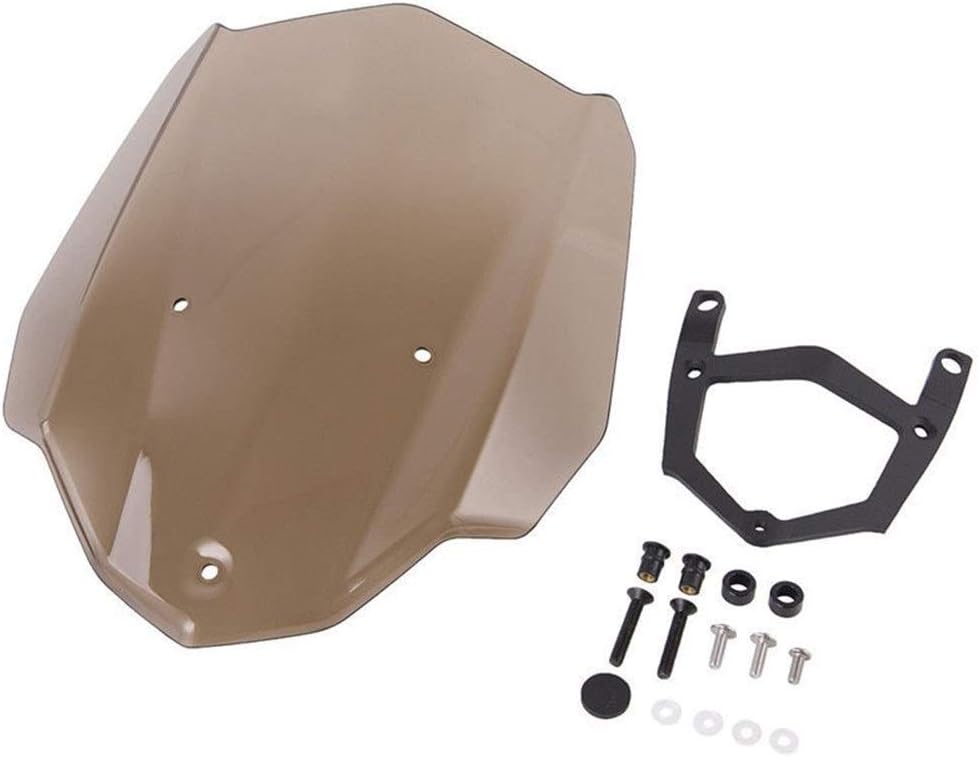Motorcycle Windshield Smoke Color and Black Color Windscreens Wind Deflector Screen Compatible with MT03 MT 03 2016 with Mounting Bracket Windshield