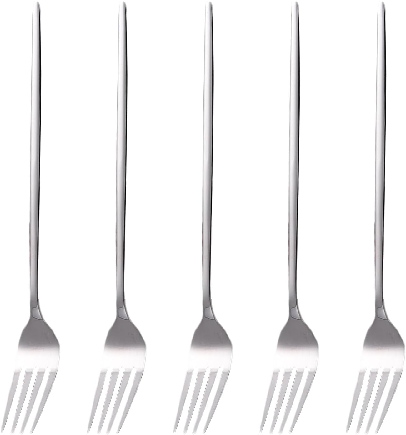 Juego de 5 tenedores de acero inoxidable 304 de grado alimenticio de 8.25 pulgadas, tenedores de cena, tenedores para cubiertos, aptos para