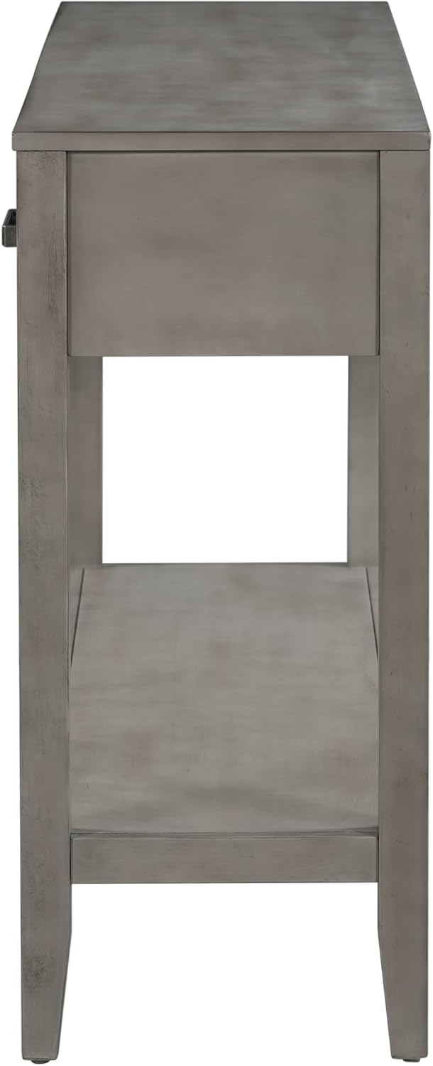 Moderna mesa consola de 3 cajones con 1 estante, mesa auxiliar de madera maciza para pasillo, sala de estar, vestíbulo, pasillo, fácil de montar
