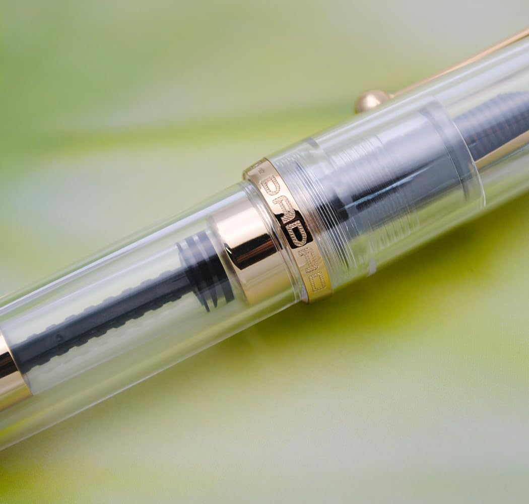 JINHAO 9019 – Pluma estilográfica Dadao Series con convertidor de tinta de alta capacidad (transparente, punta mediana de 0.028 in)