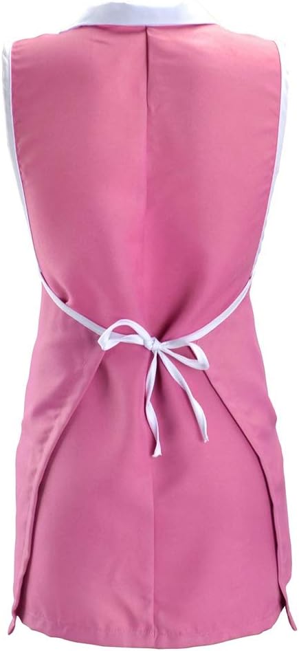 Surrui Peluquero Peluquero Delantales con Bolsillos Peluquero Delantal Camarera Sin Mangas Chaleco Ropa de Trabajo Rosa, Rosado