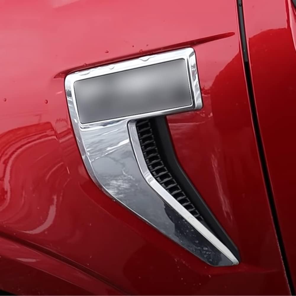 TOTMOX Cubierta de ventilación lateral del guardabarros delantero del automóvil, compatible con Ford F150 F-150 2021-2022, fibra de carbono ABS