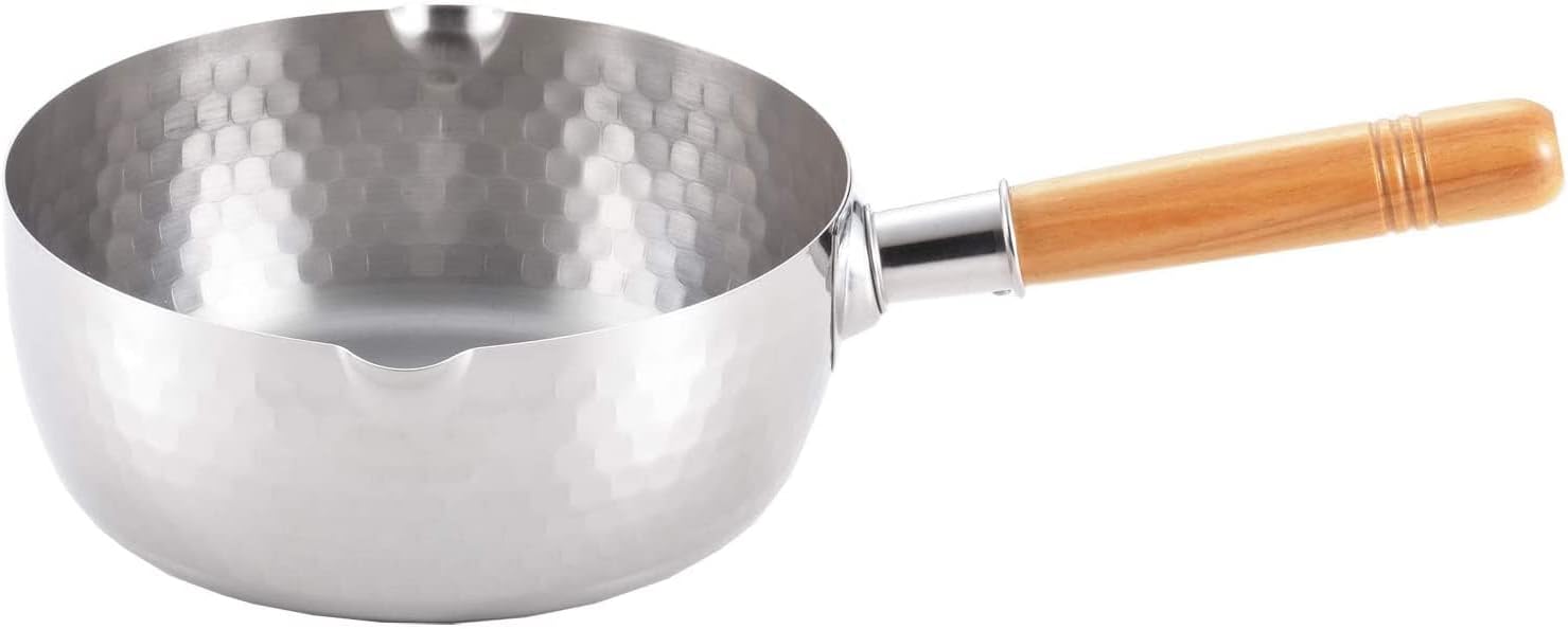 Olla japonesa Yukihira de acero inoxidable de 8.7 in, fabricada en Japón, 3 cuartos de galón, 1 paquete