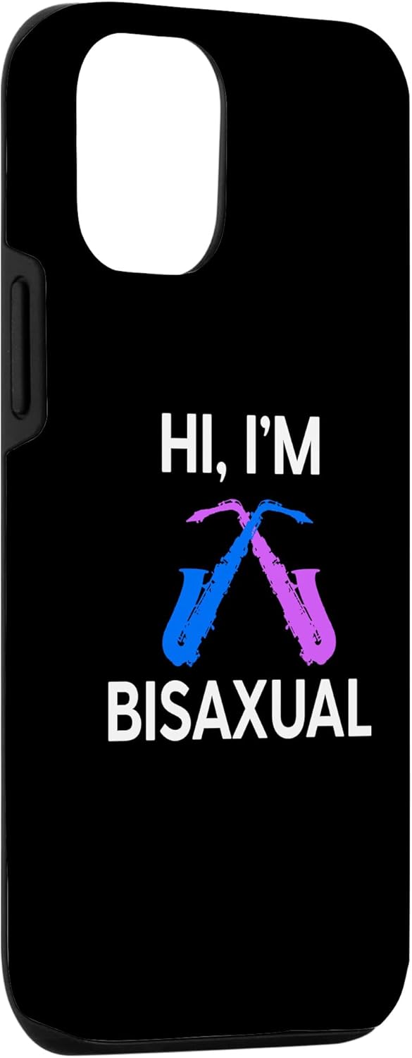 iPhone 14 Pro Hi I’m Bisaxual Saxophone Funny Bi Pride Colors LGBT Humor Case