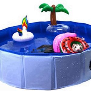 Piscina plegable plegable para baño y refrigeración, bañera duradera, lavadora de agua para hurones y animales pequeños, anillo de natación de Piscina plegable plegable para baño y refrigeración, bañera duradera, lavadora de agua para hurones y animales pequeños, anillo de natación de