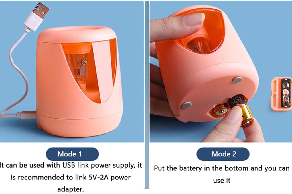 JITEM Sacapuntas Sacapuntas eléctrico portátil con batería sacapuntas automático alimentado por USB para artistas, niños, estudiantes, adultos,