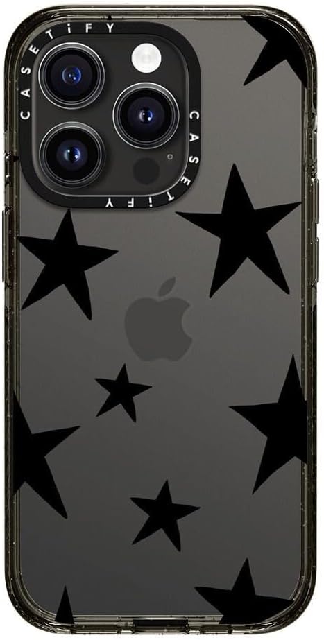 CASETiFY Impact Funda para iPhone 15 Pro 4 veces probada contra caídas de grado militar, protección contra caídas de 8.2 pies – Negro estrellas –