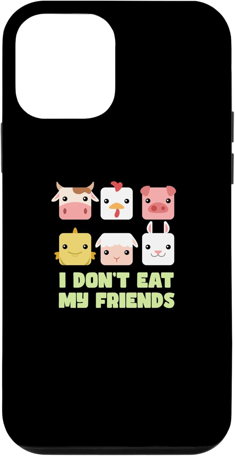 Funda para iPhone 12 mini Pig Fish Bunny Friends para personas veganas