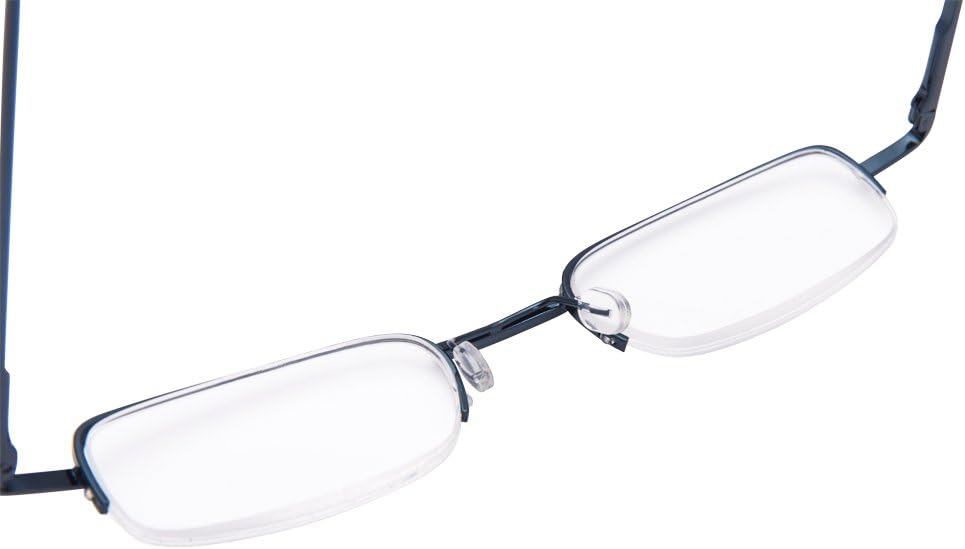 EYEGUARD 2 pares de lectores clásicos de bisagras de resorte en clip delgado de aluminio rígido portátil gafas de lectura