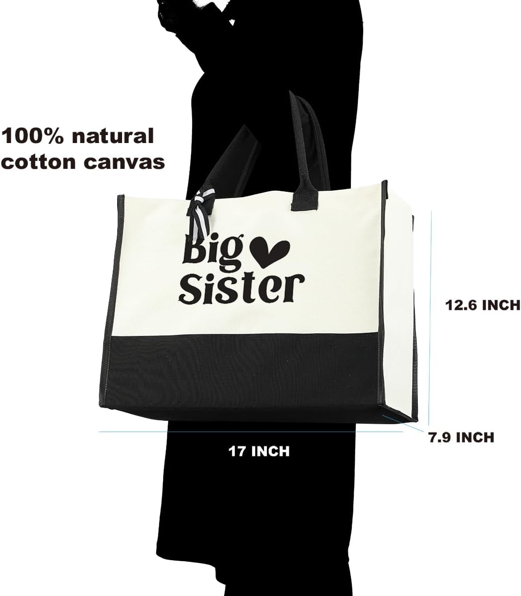 Bolso reutilizable para hermana mayor, regalo promocionado a hermana mayor, bolsa de playa, regalos de cumpleaños para mujeres, bolsa de viaje para