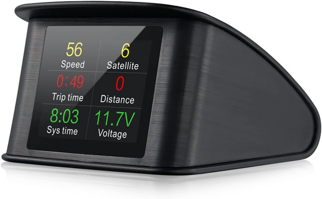 Pantalla frontal inteligente, pantalla universal GPS de 2.2 pulgadas con pantalla de velocidad, altitud, voltaje, reloj y más alarma de