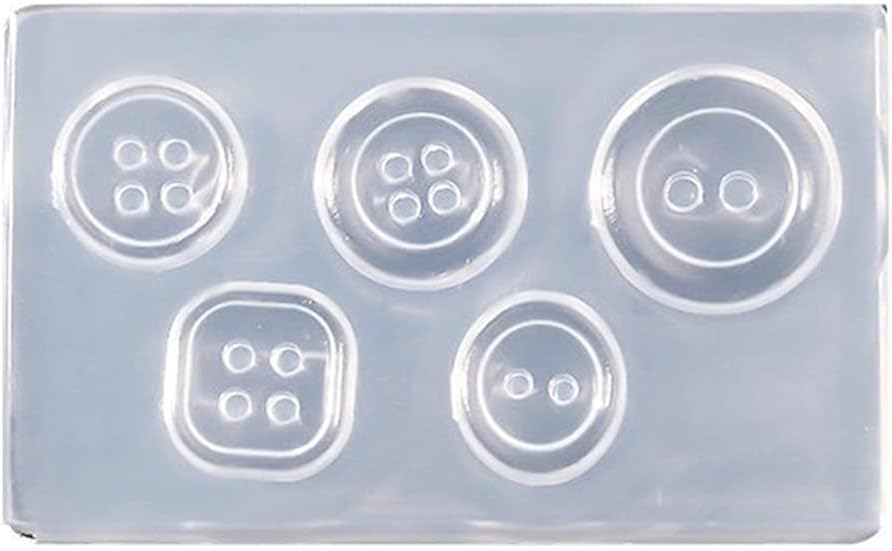 Ankexin Molde de resina epoxi de cristal, hebilla de botón, molde de silicona, herramienta de manualidades de bricolaje