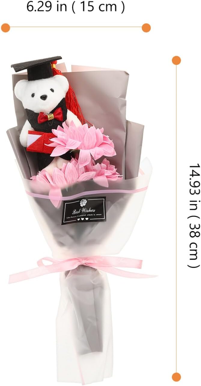 PRETYZOOM Ramo de flores Ramo de oso de graduación 2023 Decoración de graduación Ramo de oso para regalo de graduación 2023 Boquets Plush