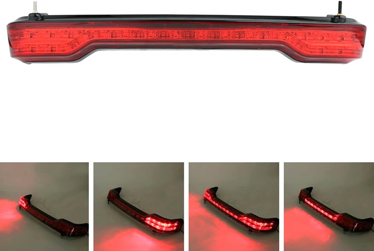XMTMOTO Vivid Black King Tour Pack Kit Tour, paquete turístico+portaequipajes+respaldo+luz trasera de freno LED para Harley Davidson Touring Road