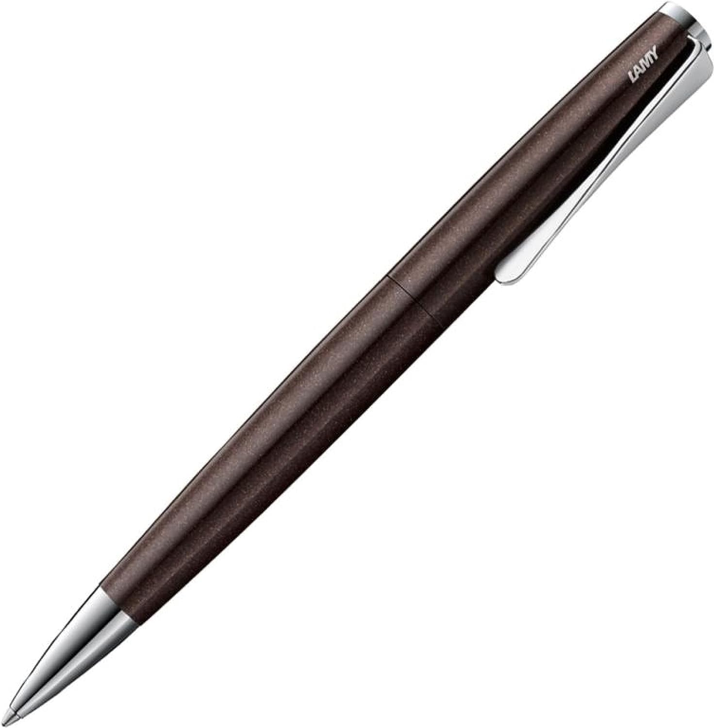 Lamy Studio 269 – Bolígrafo atemporal en color marrón oscuro, hecho de acero inoxidable y con forma de hélice, ancho M, paquete de 1 unidad (paquete