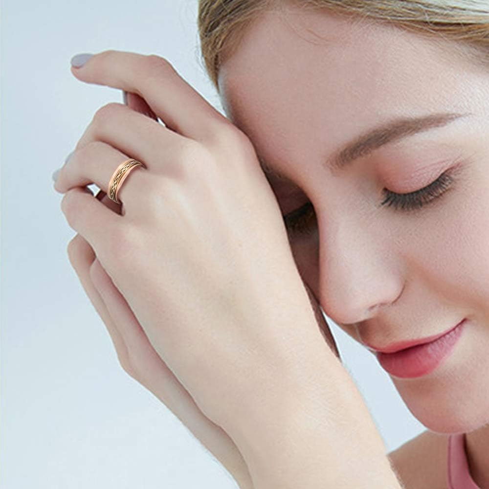 EnerCoppeX Anillos de cobre para mujer para artritis y articulación, anillo magnético ajustable para los dedos del pulgar, anillos de terapia