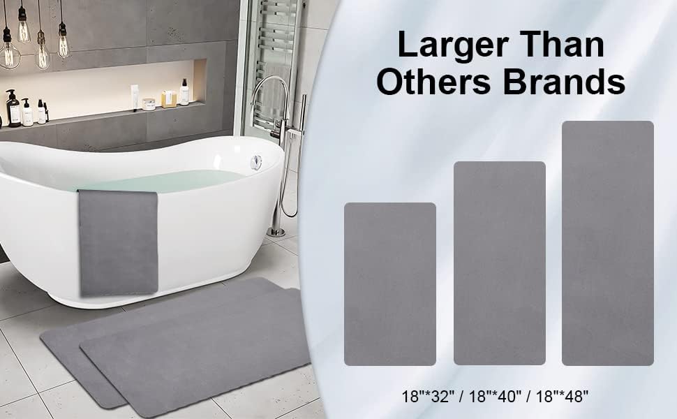 Alfombra de baño súper absorbente, antideslizante, alfombra de baño grande de diatomeas Darth, alfombra de baño para bañera, ducha, baño, piso de 18