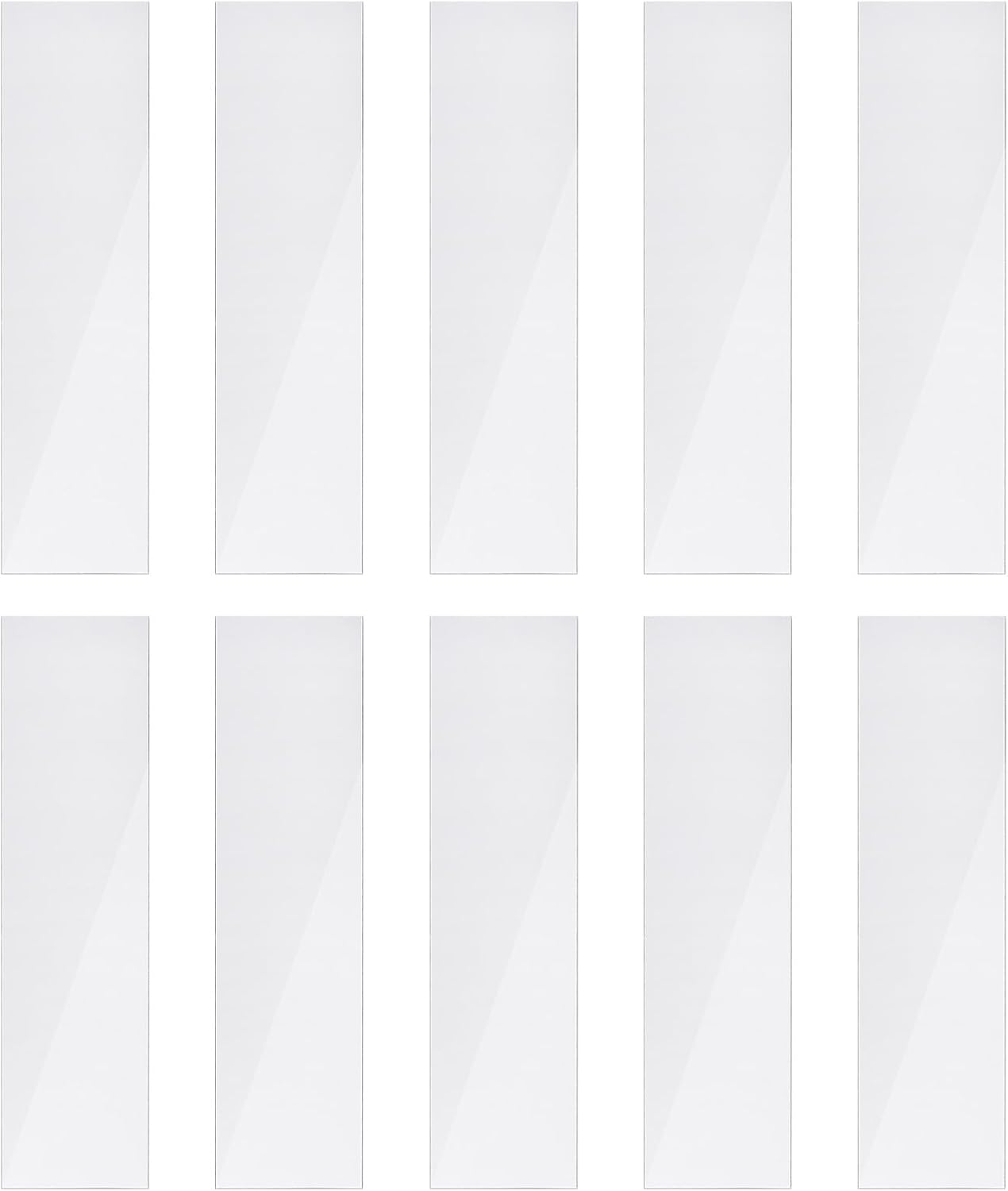 uxcell 20 calcomanías de pared de espejo de tiras, 2 x 7.9 pulgadas, tiras de espejo acrílicas autoadhesivas para decoración de pared extraíbles