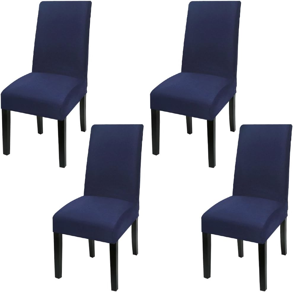 Paquete de 4 fundas protectoras para sillas de comedor, elásticas, extraíbles, lavables, cortas, para hotel, comedor, ceremonia, banquete, boda y