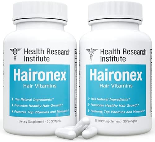 Haironex – Fórmula totalmente natural -Suplemento para el crecimiento del cabello saludable – 2pck-60 cápsulas – Espesor del cabello-Brillo y