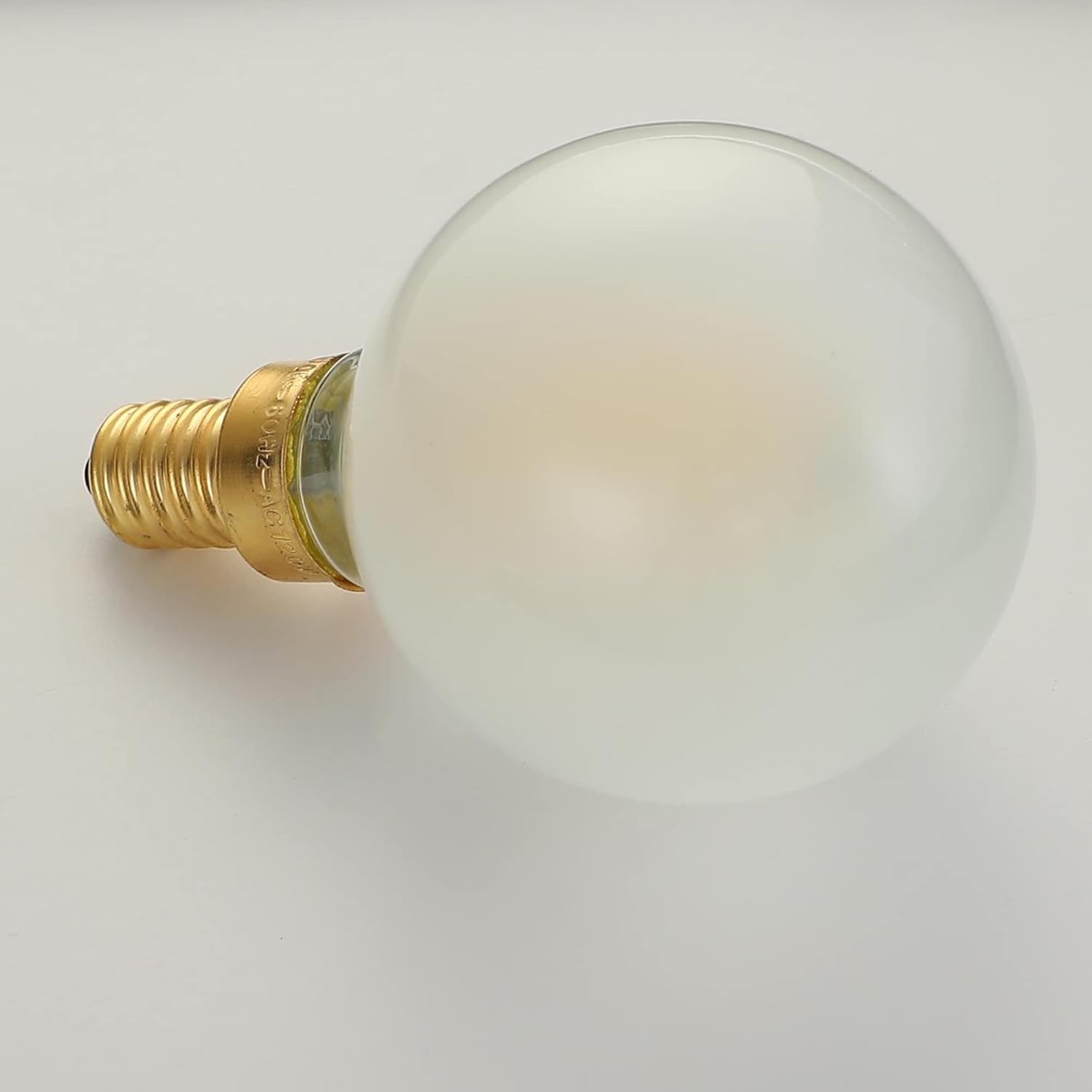 LEOOLS Bombillas LED esmeriladas E12, bombillas de candelabro regulables de 40 W, 2700 K, blanco cálido, G16.5, 4 W, E12 g50, globo vintage,