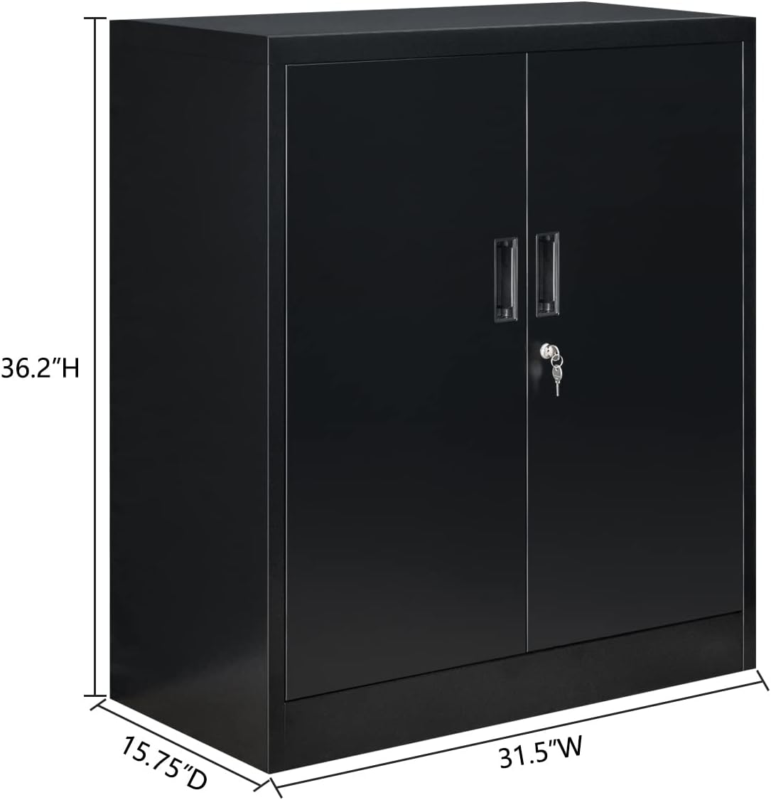 Armarios de almacenamiento de metal con bloqueo con estantes y puertas, gabinete de almacenamiento de acero para oficina en casa, garaje, cuarto de